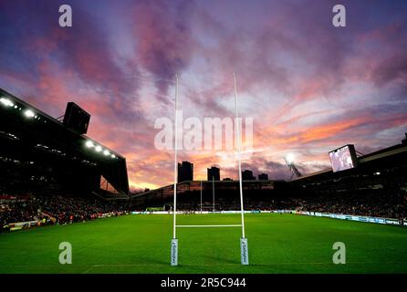 Photo du dossier en date du 29-01-2023 du Gtech Community Stadium, domicile de London Irish, dont les problèmes ont pris un tournant pour le pire vendredi, lorsque HM revenu et Douanes ont déposé des pétitions de liquidation sur une facture d'impôt impayée. Date de publication : vendredi 2 juin 2023. Banque D'Images