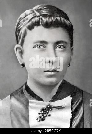 Photo portrait de Klara Hitler née Pölzl (12 août 1860 - 21 décembre 1907), une autrichienne, épouse d'Alois Hitler et mère d'Adolf Hitler. Il semble que la photo ait été prise dans son jeune âge adulte vers 1875 Banque D'Images