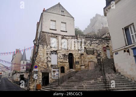 Escaliers vers le Donjon et le musée, Montrichard, Blois, Loir-et-cher, Centre, France, conserver Banque D'Images