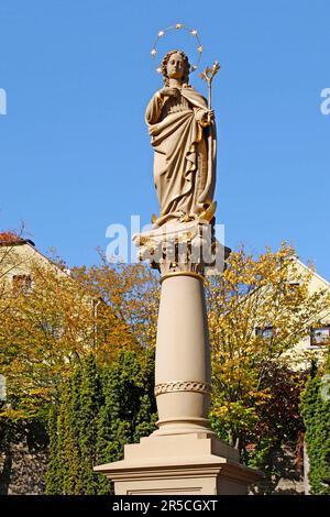 St. Mary's Column, Acholshausen, Basse-Franconie, Bavière, Allemagne Banque D'Images