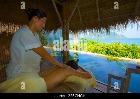 Massage à l'hôtel Evason, île de Phuket, Thaïlande Banque D'Images