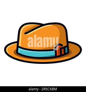 Joli chapeau. Chapeau d'homme isolé sur fond blanc. Chapeau de dessin animé. Illustration vectorielle Illustration de Vecteur