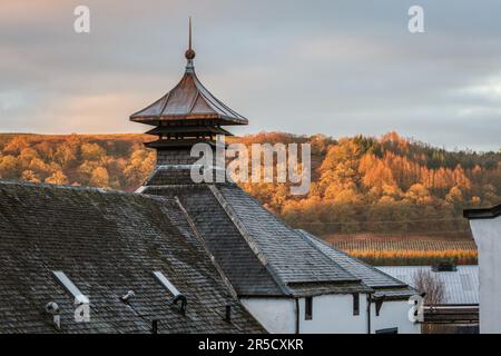 Pagode of Glengoyne Distillery - Dumgoyne, Stirlingshire, Écosse, Royaume-Uni Banque D'Images