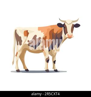Belle image d'une vache. Jolie vache à dessin. Vache plate. Illustration vectorielle Illustration de Vecteur