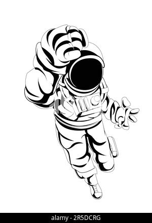 Personnage d'astronaute de l'espace idéal comme cadeau d'anniversaire à vos amis, fêtes, événements ou communauté spatiale et astronaute. Visite de l'espace Illustration de Vecteur