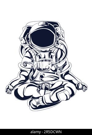 Personnage d'astronaute de l'espace idéal comme cadeau d'anniversaire à vos amis, fêtes, événements ou communauté spatiale et astronaute. Visite de l'espace Illustration de Vecteur