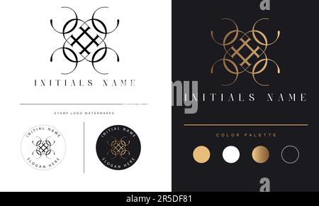 CD ou CD de luxe initial monogramme texte lettre logo Design Illustration de Vecteur