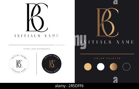 Luxe BC ou CB initiale Monogramme texte lettre logo Design Illustration de Vecteur