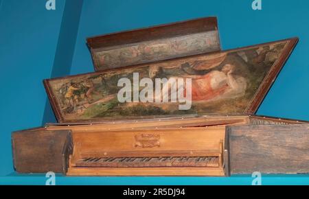 CA 1542 Annibale dei Rossi Virginal clavecin acquis par le musée d'histoire du Landmark Centre en 1981 à St. Paul, Minnesota, États-Unis. Banque D'Images