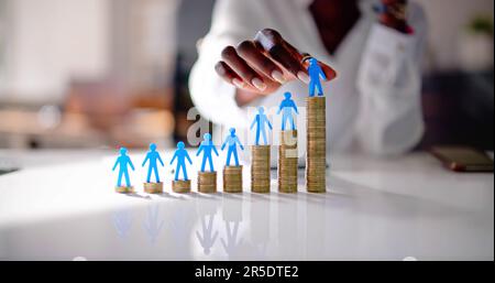 Salaire minimum rémunération et pièces d'assurance Banque D'Images