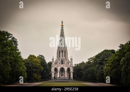 Le monument néo-gothique du roi Léopold dans le parc Laeken - Bruxelles, Belgique Banque D'Images