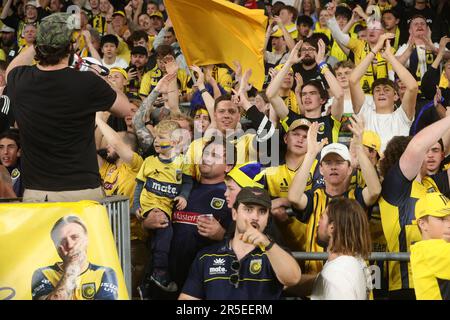 Sydney, Australie. 03rd juin 2023. Les marins de la côte centrale admirateurs lors du match de la Grande finale de la Ligue Isuzu Ute 2023 entre Melbourne City et les marins de la côte centrale au CommBank Stadium, Sydney, Australie, le 3 juin 2023. Photo de Peter Dovgan. Utilisation éditoriale uniquement, licence requise pour une utilisation commerciale. Aucune utilisation dans les Paris, les jeux ou les publications d'un seul club/ligue/joueur. Crédit : UK Sports pics Ltd/Alay Live News Banque D'Images