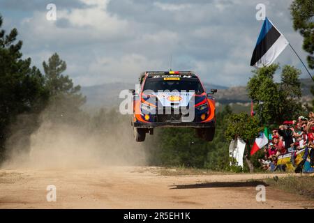 Thierry Neuville (Bel) Martijn Wydaeghe (Bel) de l'équipe Hyundai Shell MOBIS World Rally Team, Hyundai I20 durant, 02 juin 2023 à Olbia, Sardaigne, Italie Banque D'Images