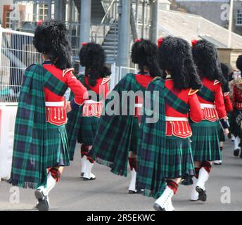 Château d'Édimbourg - Trooping The Color Practice. Banque D'Images