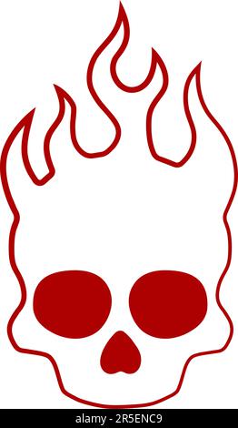 Signe de crâne enflammé. Illustration vectorielle. Dessin animé Illustration de Vecteur