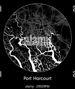 Carte de la ville Port Harcourt Nigeria Afrique illustration vectorielle Illustration de Vecteur