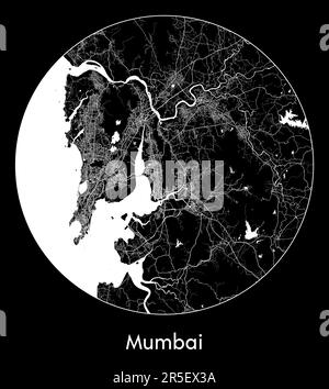 Carte de la ville Mumbai Inde Asie illustration vectorielle Illustration de Vecteur