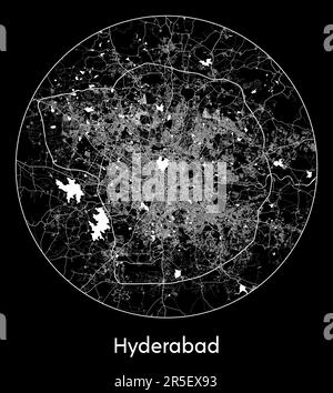 Carte de la ville Hyderabad Inde Asie illustration vectorielle Illustration de Vecteur