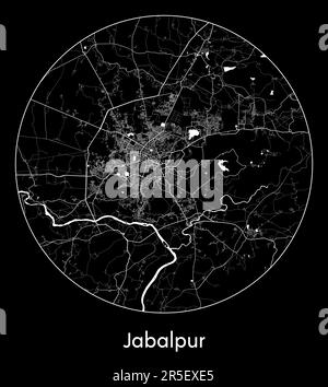 Carte de la ville Jabalpur Inde Asie illustration vectorielle Illustration de Vecteur