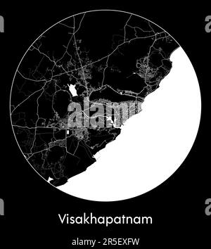 Carte de la ville Visakhapatnam Inde illustration vectorielle Asie Illustration de Vecteur