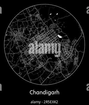 Carte de la ville Chandigarh Inde Asie illustration vectorielle Illustration de Vecteur