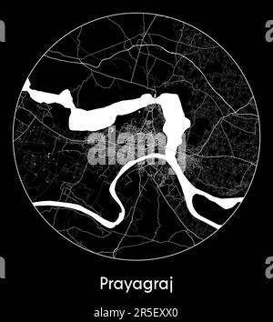 Carte de la ville Prayagraj Inde illustration vectorielle Asie Illustration de Vecteur