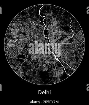 Carte de la ville Delhi Inde Asie illustration vectorielle Illustration de Vecteur