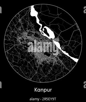 Carte de la ville Kanpur Inde Asie illustration vectorielle Illustration de Vecteur