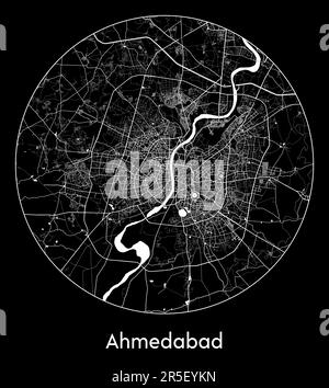 Carte de la ville Ahmedabad Inde Asie illustration vectorielle Illustration de Vecteur