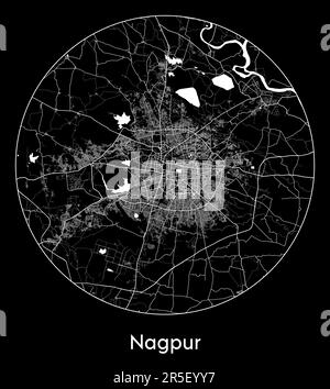 Carte de la ville Nagpur Inde Asie illustration vectorielle Illustration de Vecteur