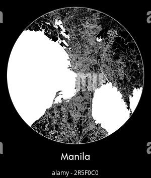 Carte de la ville Manille Philippines illustration vectorielle Asie Illustration de Vecteur