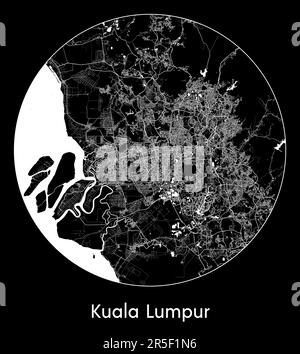 Carte de la ville Kuala Lumpur Malaisie illustration vectorielle Asie Illustration de Vecteur