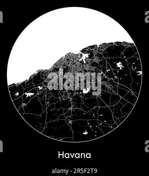 Carte de la ville Havane Cuba Amérique du Nord illustration vectorielle Illustration de Vecteur