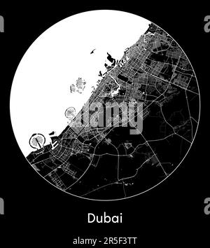 Carte de la ville Dubai Emirats Arabes Unis illustration vectorielle Asie Illustration de Vecteur