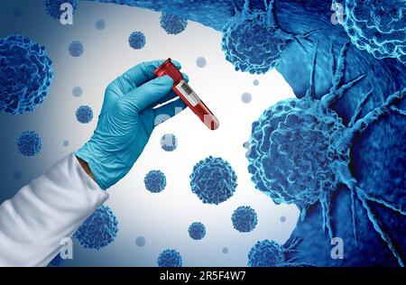 Test sanguin et dépistage multi-cancer pour la détection précoce des cancers et des cellules malignes comme carcinogènes et génétique avec une cellule cancéreuse Banque D'Images