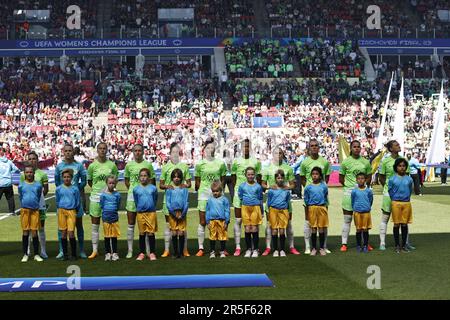 EINDHOVEN - faites équipe avec VFL Wolfsburg lors de la finale de l'UEFA Champions League pour les femmes entre le FC Barcelone et le VFL Wolfsburg au stade Phillips sur 3 juin 2023 à Eindhoven, pays-Bas. ANP MAURICE VAN STONE Banque D'Images