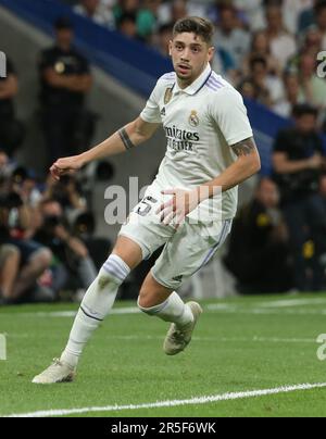 Lors de la Ligue des champions de l'UEFA, demi-finales, match de football de 1st jambes entre le Real Madrid et la ville de Manchester sur 9 mai 2023 au stade Santiago Bernabeu à Madrid, Espagne - photo Laurent Lairys / DPPI Banque D'Images