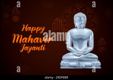 Illustration du festival spirituel de fond de Mahavir Janma Kalyanak festivals religieux en Jainisme Illustration de Vecteur