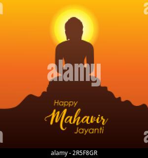 Illustration du festival spirituel de fond de Mahavir Janma Kalyanak festivals religieux en Jainisme Illustration de Vecteur