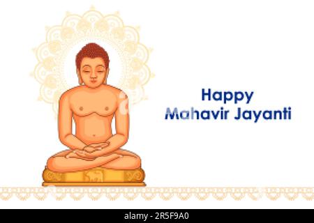 Illustration du festival spirituel de fond de Mahavir Janma Kalyanak festivals religieux en Jainisme Illustration de Vecteur