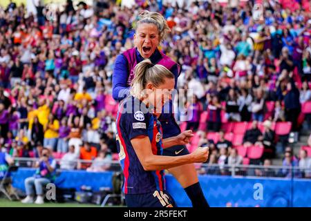 Eindhoven, pays-Bas. 03rd juin 2023. EINDHOVEN, PAYS-BAS - JUIN 3 : Fridolina Rolfo du FC Barcelone célèbre son troisième but lors du match final de la Ligue des champions de l'UEFA entre le FC Barcelone et VfL Wolfsburg au stade PSV sur 3 juin 2023 à Eindhoven, pays-Bas (photo de Joris Verwijst/Orange Pictures) Credit: Orange pics BV/Alay Live News Banque D'Images