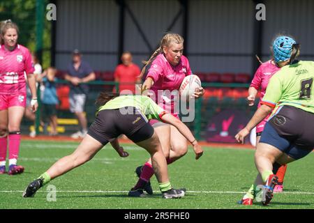 Cardiff, pays de Galles, Royaume-Uni. 03rd juin 2023. Joeann McGuire en action pour les démons de Cardiff v All Golds RL, crédit Alamy Live / Penallta Photographics crédit: Penallta Photographics/Alamy Live News Banque D'Images