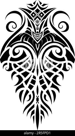 Motif vectoriel de motif tatouage sur les manches de style tribal parfaitement adapté à l'épaule ou à la cheville, motif noir et blanc isolé sur fond blanc, Illustration de Vecteur