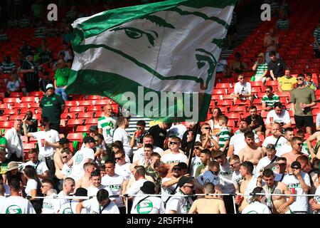 Glasgow, Écosse, Royaume-Uni. 3rd juin 2023 ; Hampden Park, Glasgow, Écosse : finale de football de la coupe écossaise, Celtic versus Inverness Caledonian Thistle ; Celtic fans Credit: Action plus Sports Images/Alamy Live News Banque D'Images