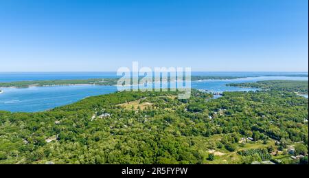 paysage aérien de l'île d'abri et une fourche au nord éloignée Banque D'Images