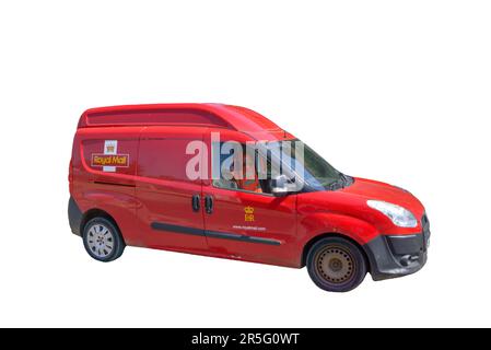 Découpe d'un minibus postal Royal Mail. Banque D'Images
