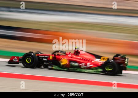 Montmelo, Barcelone, Espagne. 02. Juin 2023; #55, Carlos SAINZ Jr., ESP, Team Scuderia Ferrari, SF-23, lors du Championnat du monde FIA F1. Formule 1 Grand Prix d'Espagne, circuit de Catalunya près de Montmelo - image payante - crédit photo: © Cristiano BARNI / ATP images (BARNI Cristiano / ATP / SPP) Banque D'Images