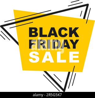 Vendredi noir, étiquette de vente triangulaire. Illustration vectorielle Illustration de Vecteur