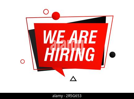 Nous recrutons du texte dans une bulle de chat rouge Illustration de Vecteur