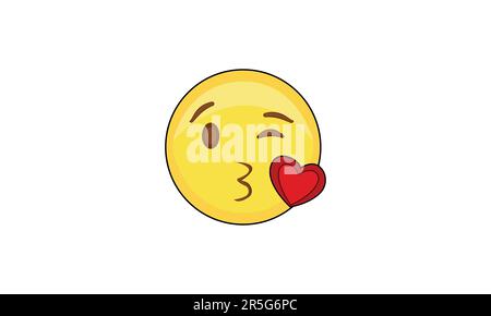Embrasser Emoji isolé sur blanc Illustration de Vecteur